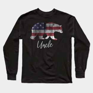 Uncle Bear 4th of july flag american Long Sleeve T-Shirt